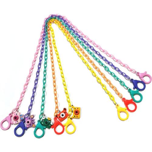 Funny Childrens Glasses Chain Anti-lost Candy-Colored Acrylic Mask Lanyard Holder Cartoon Camera Bubble Machine Charm Neck Rope