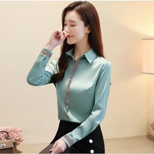 Chiffon Blouse Women Casual Long Sleeve Square collar Shirts Office Lady Button Womens Tops And Blouses Plus Size Female Tops