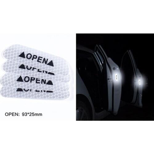 4 Pcs Car Door Safety Warning Reflective Stickers OPEN Sticker For Infiniti FX35 FX37 EX25 G37 G35 G25 Q50 QX50 EX37 FX45 G20