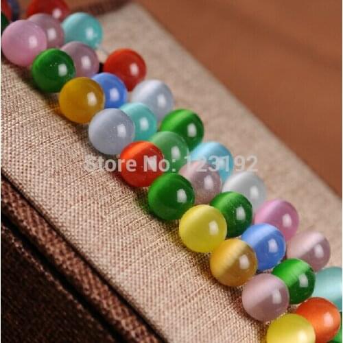 Free Shipping 40PCS 10mm Cat eye beads Round Fashion beads multi-color for jewelry making