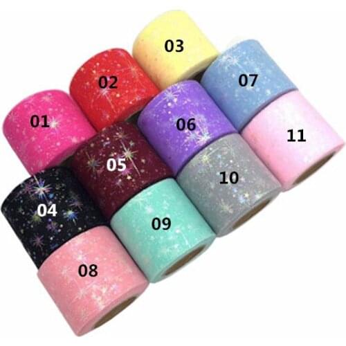 50yards/lot) 6cm hot sale printed tulle mesh ribbon roll