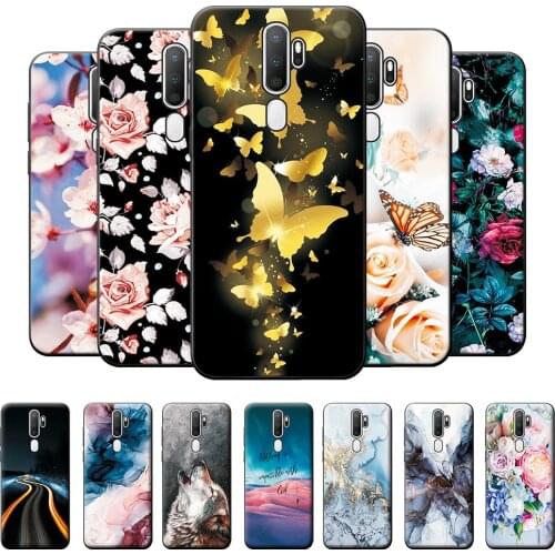 6.5" For Oppo A9 2020 Case Oppo A9 2020 Bumper Soft TPU Silicone Cover For Oppo A9 2020 Case Cute Cat Cartoon Back Cover Coque