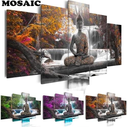5D DIY Diamond Painting Buddha waterfall landscape Photo Custom!New Diamond Painting Full Drill Rhinestone Embroidery 5pcs