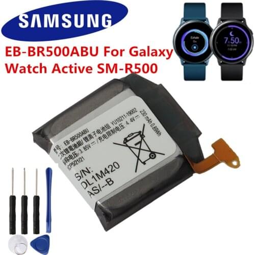 AMSUNG Original Replacement Watch Battery EB-BR500ABU For Samsung Galaxy Watch Active SM-R500 236mAh With Tools