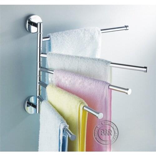 Freeshipping BAKALA Fashionable space aluminum 5 bars flexible 180 degree rotating moving Towel rack towel rail towel rod