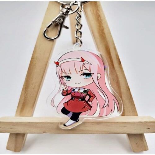 Anime DARLING in the FRANXX Key Chain Zero Two Acrylic Figure keychain Keyring Decoration Collection Model Toy Cosplay