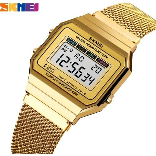 Skmei fashion digital watches women top brand luxury small dial elegant stopwatch ladies stainless steel bracelet casual relogio