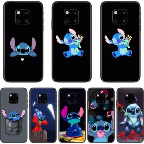 Stitch Phone Case For Huawei mate 30 10 20 40 Lite Smart Z Pro Black Etui 3D Coque Painting Hoesjes case