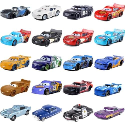 Disney Pixar Cars 2 3 Lightning McQueen Mater Jackson Storm Ramirez 1:55 Diecast Vehicle Metal Alloy Boy Kids Toy birthday Gift