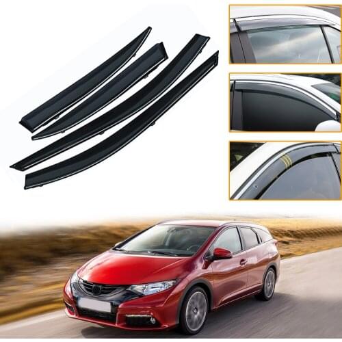 For Honda Civic 2012 2013 2014 2015 Car Styling Smoke Window Sun Rain exterior visor Deflector Guard Accessorie 4PC