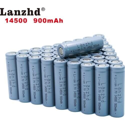 40PCS 14500 battery 3.7V 900mAh Rechargeable Li-ion Battery for LED Flashlight Battery accumulator battery real capacity