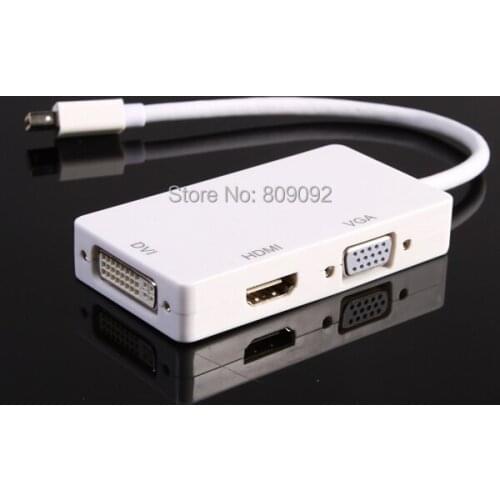 Mini DisplayPort (3 in 1) Thunderbolt to HDMI/DVI/VGA Display Port Cable Adapter for Apple Macbook