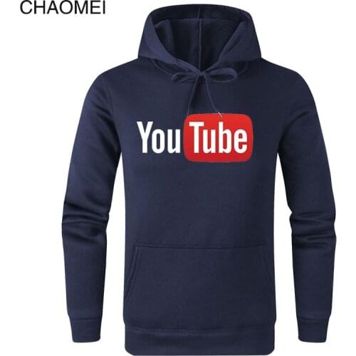 2019 Autumn Winter Funny Male Hoodies Youtube Printed Sweatshirts Men You Tube Hoodie Men Women Streetwear Warm Fleece Hoody C17