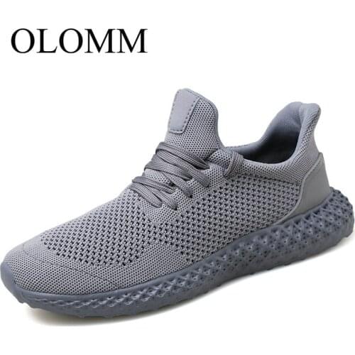 OLOMM 2019 summer mens flying woven shoes casual comfort belt mens breathable mesh light cushioning socks mens shoes DD-34
