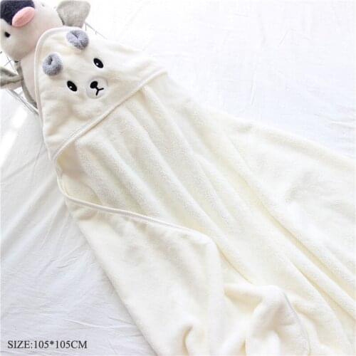 Cartoon Hooded Bathrobes For Babies Baby Coral Fleece Soft Shower Towels Newborns Accessories Manta Bebe Blanket for New Born