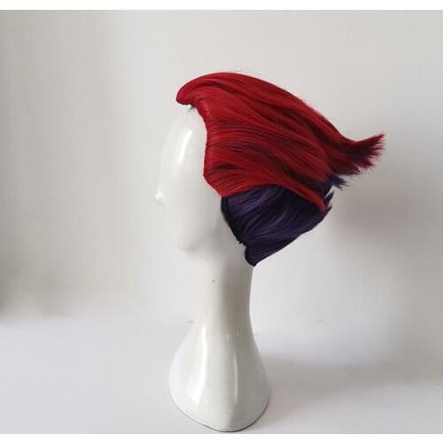 NEW HUNTER×HUNTER Action Figure Keychain Red and Purple Color Hisoka Movie TV Cosplay Wig Heat Synthetic Fiber Hair +Wig Cap