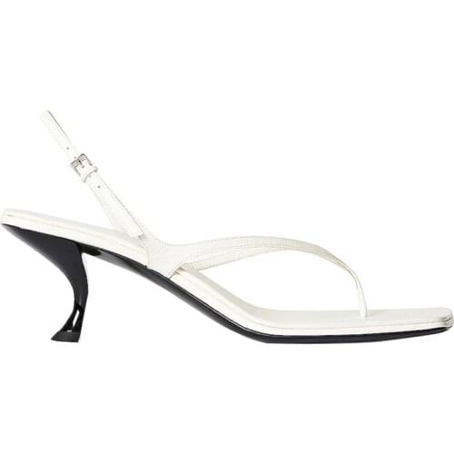 Summer New Sandals Women Square Toe Flip-Flop Kitten Heel Sandalias Female Party High Heels Shoes Women sandalias de las mujeres