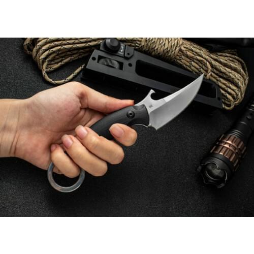 Trskt MAKO BAS-15 Hunting knife ,G10 Handle With K Kydex D2 Satin /Stone wash Blade Outdoor Survival Camping Knives Dropshipping