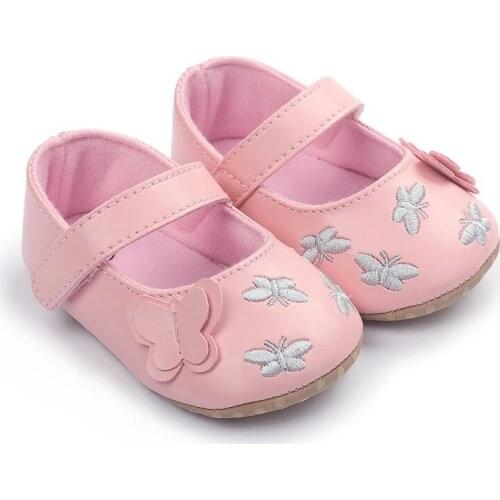 0-18M Autumn Baby Girls Cute Newborn First Walker Crib Shoes Kids Princess Soft Sole Non-Slip Bottom Footwear