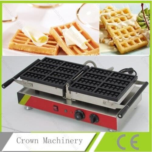 Turnable 110v 220v Electric 8-Slice Belgian commercial rectangle waffle maker in waffle makers