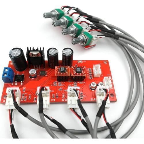 SOTAMIA AD828 Stereo Preamp Amplifier Board Treble Middle Bass Volume Tone Control Pre-amp Preamplifier Board Better than NE5532