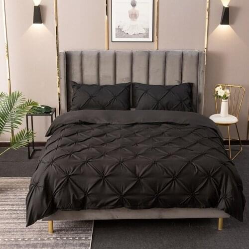 Luxury Pinch Pleat Bedding Comforter Bedding Sets Bed Linen Duvet Cover Set Pillowcases Bedding Queen King Bedclothes Size