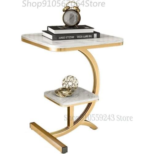 Light Luxury Nordic Rock Slab Balcony Living Room Coffee Table Simple Corner Side Table Sofa Side Cabinet Corner Table Mini Squa