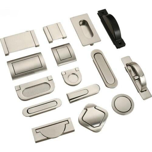Tatami Hidden Door Handles Zinc Alloy Recessed Flush Pull Cover Floor Cabinet Handle Silver Black Furniture Handle Hardware