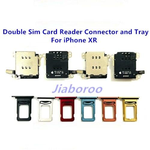 Dual SIM Card Reader flex cable With SIM Card Tray Holder Slot Adapter for iphone XR