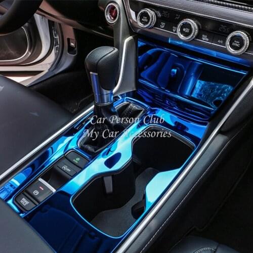 Stainless Steel Interior Gear Shift Box Water Cup Holder Panel Cover Frame Trim For Honda Accord 10th 2018-2021 Car Accessories