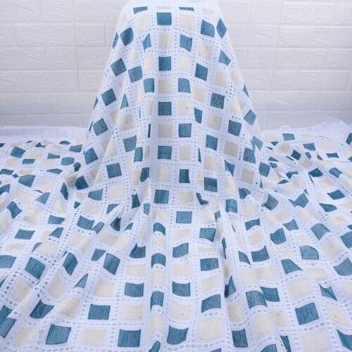 High Quality Swiss Voile Lace In Switzerland Nigerian Lace Fabric Cotton Punched Embroidery African Lace Fabric For WeddingA1755