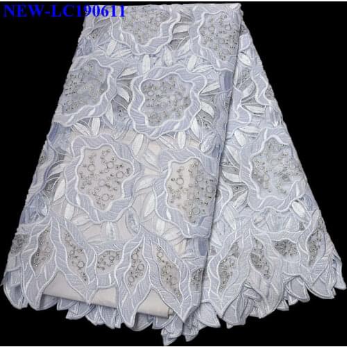 High Quality Embroidered African Net Lace Fabric 2019 New Nigerian French Wthie Guipure Tulle Mesh Fabric In Wthie Color XGT04