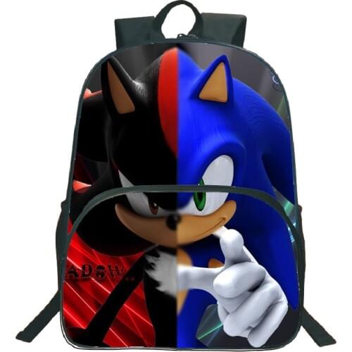 High Quality Sonic Bags School Backpack Fashion Popular Pattern Schoolbag Teens School Bag Women Men Travel Bags