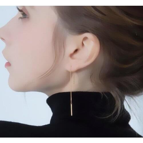 YIZIZAI Silver Color Long Tassel Earrings 9.8cm Chain Ear Line Earrings For Women boucle d'oreille oorbellen