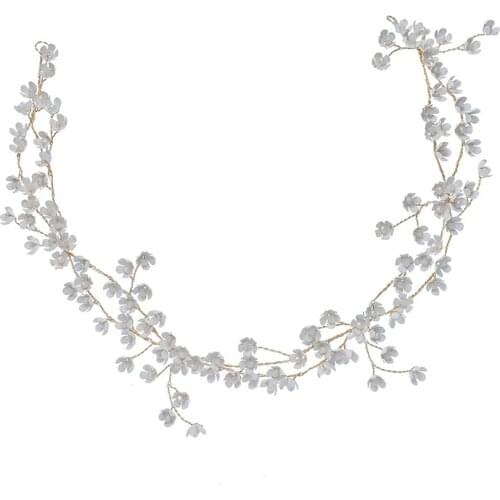 Women Hair Jewelry Accessory Hair Vine Floral Pearl Design Halo Headpiece Wedding Bridal Headband
