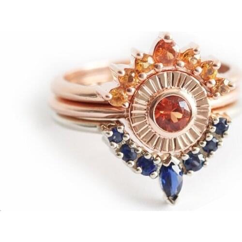 WYJZY Inlaid zircon sun flower shape ladies ring exquisite ladies engagement ring lover classic anniversary jewelry