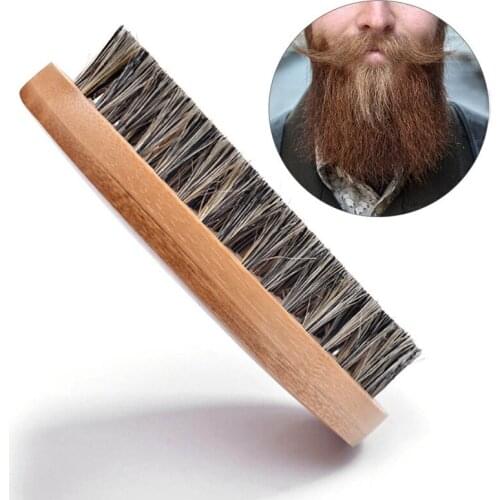 1Pc New Natural Bamboo Beard Brush For Men Bamboo Bristle Face Massage Comb Beards and Mustach Care Tools Foe Mans Gift