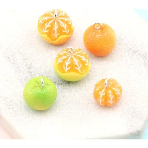 10pcs Resin Limitation Fruit Cute Orange Charms DIY Making Earrings Necklace Bracelet Little Pendant Jewelry Accessories