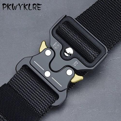 2021 Mens Army Belt Outdoor Hunting Tactics Multifunctional Combat Survival High Quality Marine Corps Canvas Mens Nylon Luxury
