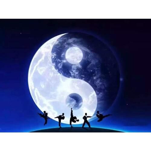 Diamond Mosaic Moonlight Resin Crystal Diamond Painting Chinese Kung Fu Tai Chi Full Drill Square Diamond Embroidery WG1299