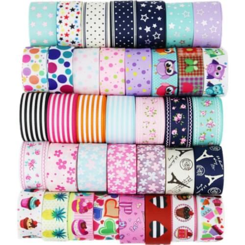 6 Ribbon Mix) Grosgrain Ribbon Printed Lovely Floral Lace Fabric Satin Ribbons For Manual DIY Wrapping Gifts