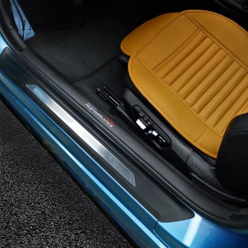 Car Styling Auto Interior door sills scuff plates guard threshold plate leather welcome pedal sticker For bmw 4 series F36 Coupe