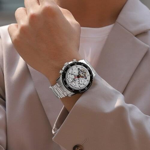 NAVIFORCE Automatic Men Watches Fashion Luxury Brand Waterproof Shockproof Calander Silver Relogio Masculino Casual Wristwatch