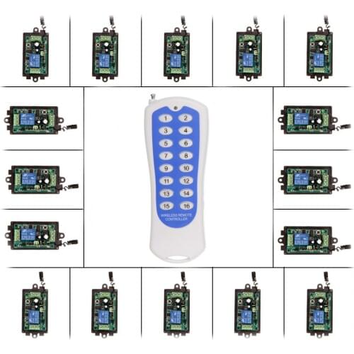 DC 9V 12V 24V 1 CH 1CH RF Wireless Remote Control Switch System,16CH Transmitter And Receiver,Momentary/Toggle