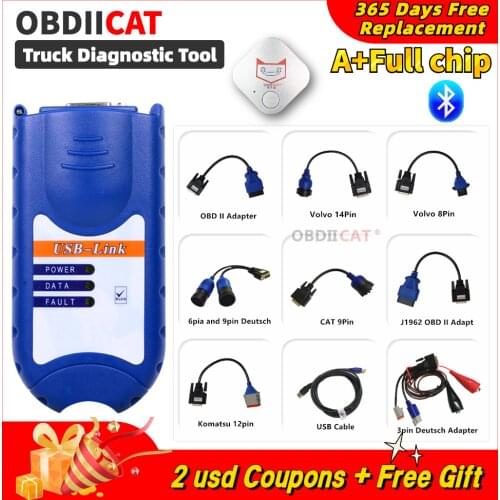 DHL free USB Link 125032 With Bluetooth for Diesel Truck OBD Diagnostic Tool USB Link Heavy Duty Truck in Stock