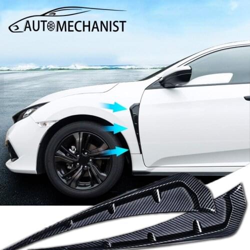 For Civic Shark Gills Side Fender Vent Decoration Air Wing Cover Trim For Honda Civic Carbon Fiber Side Air Vents Stickers