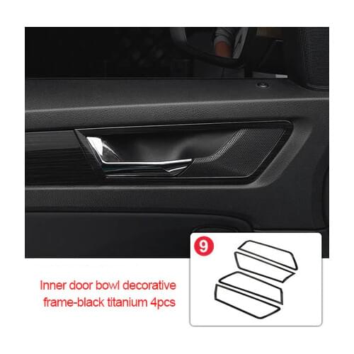 For Skoda Kodiaq ABS chrome Inner door bowl decorative frame-black silver titanium 4pcs