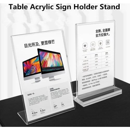 A6 Double Side Clear Plastic Acrylic Sign Holder Table Menu Display Stand Picture Frames Desk Display