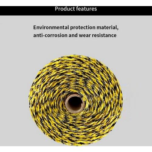 400M Roll Electric Fence Nylon Rope Electric Livestock Fence Wire Stainless Steel Conductive Ropes for Horse Sheep Farm