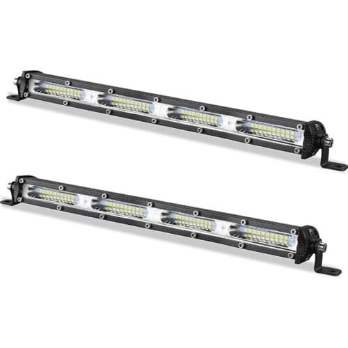 Uitra Slim 13 inch Led Light Bar Single Row Wide Flood Beam Driving Light Work Light Aluminum 12V For SUV 4WD ATV Off Road